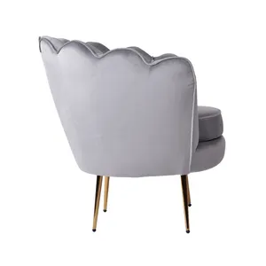 Carlford poltrona de veludo com flor, cadeira em formato de flor com pernas douradas para sala de estar em casa