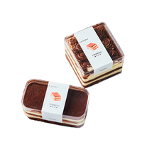 Boîte à pâtisserie transparente en PET recyclable de haute qualité, conteneur d'emballage durable pour tiramisu, gâteau, dessert, et produits alimentaires à estamper