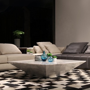 Tianshan — <span class=keywords><strong>Table</strong></span> <span class=keywords><strong>basse</strong></span> carrée moderne en marbre blanc, simple et à la mode, vente directe d'usine - Product Image 1