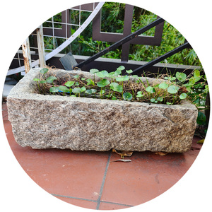 Taman luar ruangan pemandangan desain batu tua alami bahan antik air melalui mangkuk Pot Pot tanaman - Product Image 1