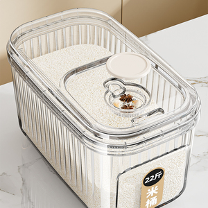 Seau à riz hermétique 22 Jin, qualité alimentaire, anti-insectes, anti-humidité, conteneur de stockage en plastique pour la maison - Product Image 3