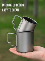 Titan Outdoor-Trinkgefäß 200ml 300ml 350ml 420ml 550ml Titan-Hängetopf Camping-Becher Picknick-Utensilien