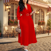 Robe de travail élégante grande taille prête à être expédiée, couleur unie, pour femme de bureau, tenue de travail estivale