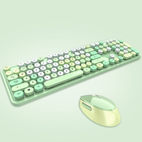 Mofii Bestseller Clavier et souris sans fil Sweet 2.4G Combo Round Keycap Wireless Keyboard for Laptop Notebook PC Girls Gift