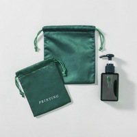 Pochette cadeau à cordon en satin vert de haute qualité pour l'emballage de vêtements de bijoux sac à poussière en soie