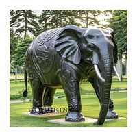 Décoration d'extérieur Happy Jumping Elephant Animal Sculpture Copper Large Brass Elephant Statue