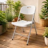 Ensemble de chaises et table pliantes d'extérieur, meubles de jardin en plastique imperméables portables pour événements