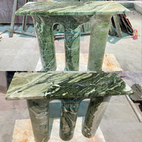 Vente directe usine – Pierre de marbre vert sur mesure pour table console moderne faite à la main, table basse irrégulière, buffet, salle de bain, salle à manger