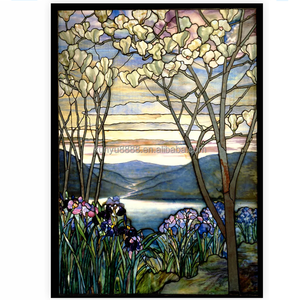 Panneau de fenêtre en vitrail classique personnalisé, fait main en Chine, motif paon, double vitrage, pour mur rideau - Product Image 1