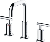 Robinet de lavabo de salle de bain en laiton sans plomb, chromé, 8 pouces, à deux poignées, trois trous, pour montage sur plan
