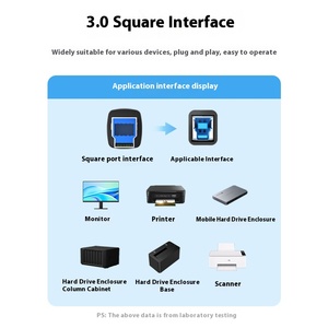 Tùy Chỉnh USB3.0 Dòng Máy In Vuông Miệng Đồng Nguyên Chất Dữ Liệu Với Áo Khoác PVC 3A Nhanh Chóng Sạc Cho Điện Thoại Di Động Máy Tính Xách Tay HP Canon - Product Image 3