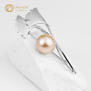 Ouchen Custom Massief Gouden Broche Hoge Kwaliteit Mode Luxe Parel Broche Voor Vrouwen Voor Verloving Of Bruiloft - Product Image 4