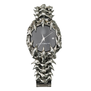 Reloj de Cuarzo Analógico de Acero Inoxidable de Alta Gama, Estilo Europeo Americano, Diseño de Garra Irregular, Moderno y Casual, Resistente al Agua 3BAR - Product Image 1