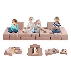<b>Kids</b> Play Couch 13 Pcs Modular Foam <b>Sofa</b> Set For 0-10 Years Old Children's Educational Toy - Product Image 4