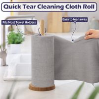 Rouleau de chiffons de nettoyage en microfibre jetables avec logo personnalisé, approvisionnement en gros OEM, rouleau d'essuie-tout absorbant détachable pour cuisine