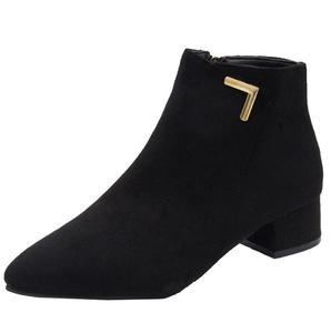 Botas <span class=keywords><strong>Chelsea</strong></span> para mujer europeas y americanas en tallas grandes 41/42/<span class=keywords><strong>2021</strong></span> Nuevos Botines de tacón grueso de tacón medio en estilo británico - Product Image 6