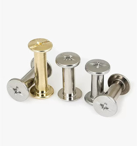 Tornillo de unión Chicago personalizado de cabeza delgada para reparación de cuero, remache de poste sólido para cinturones - Product Image 2