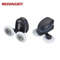 Bonne qualité noir mat salle de douche matériel maison hôtel salle de bain douche roues en acier inoxydable porte coulissante de douche rouleau
