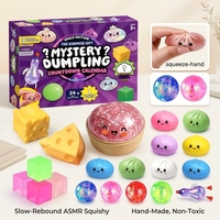 Jouet Squishy Mystery Dumpling Édition Spatiale, à Rebond Lent, Jouet à Presser ASMR, Non Toxique, Coffret Cadeau Anti-Stress
