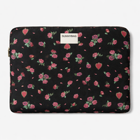 Housse d'ordinateur portable imperméable OEM, fermeture éclair, polyester, sac pour ordinateur portable, housse d'ordinateur portable 14 pouces, motif floral