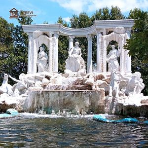 Fuente de Agua para Jardín al Aire Libre con Estatua de Poseidón de Tamaño Personalizado TREVI, Fuente de Piedra de Mármol para Estanque, Fuente Di Trevi - Product Image 1