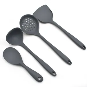Gray utility non stick cookware set high temperature rice scoop Home kitchen Silicone utensil set