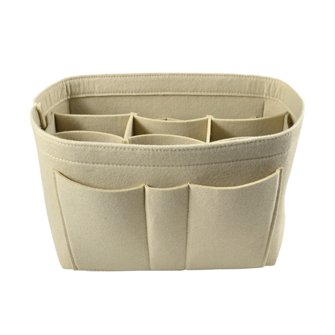 Handbag Tote Purse Organizer Multi Pockets Felt Backpack Storage Bag Insert Organizer With Zipper