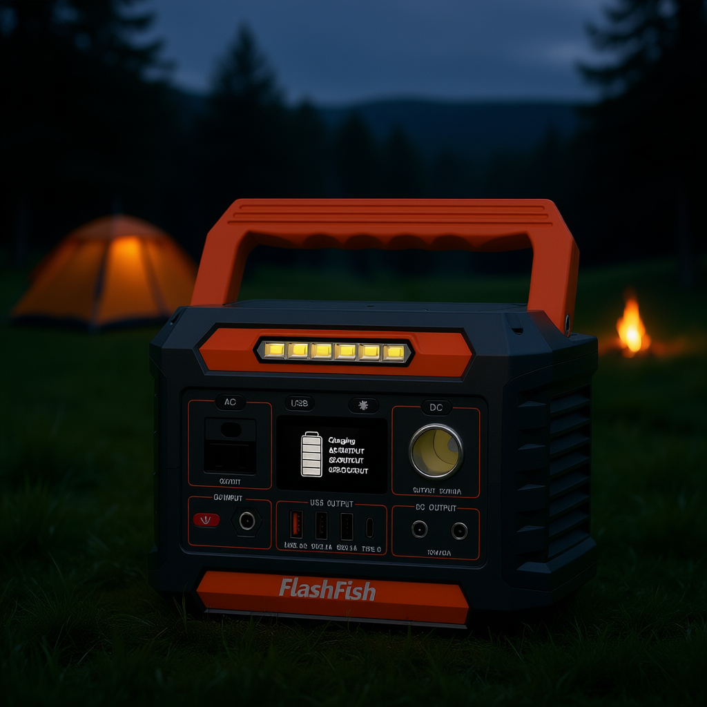 FlashFish ポータブル電源 300W 230.88Wh ソーラー発電機 LEDライト