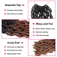 Extensions de cheveux synthétiques ondulés Gypsy Locs de 18 pouces pour tresses au crochet