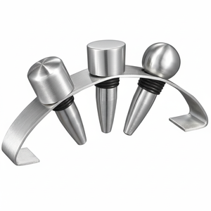 Handmade metal bottle stopper for wine bottles decorative tabletop <b>accessory</b> with modern stylish design - Product Image 1