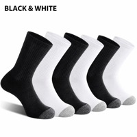 Chaussettes de basketball professionnelles OEM personnalisées pour jeunes, grandes tailles, antidérapantes, noires et blanches, en polyester, pour hommes, collection automne, vente chaude