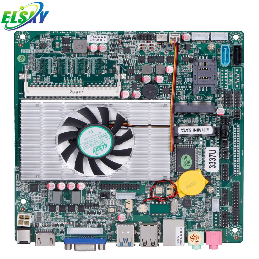 ELSKY I5HGP heißer Verkauf billiger Motherboard-PC und Mini-ITX-Motherboard mit 1037u,Core I3 RJ45 DDR3 2 Mini-PCIE HM65
