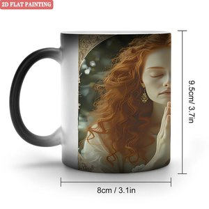 Mug à sublimation thermosensible noir givré 11oz en céramique, tasse vierge DIY - Product Image 4