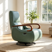 Fauteuil d'appoint électrique pivotant moderne en demi-cuir, capitonné losanges, en cuir véritable et PU, style luxueux pour salon, bureau à domicile, hôtel