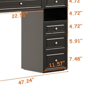 Table de maquillage intelligente avec miroir LED, bureau de coiffeuse avec tiroirs de rangement et prise de courant intégrée pour chambre à coucher et dressing