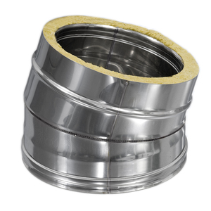 Coude à 15 degrés en acier inoxydable 316/304 fabriqué en Italie pour les systèmes de cheminée et d'évacuation des gaz de combustion - Product Image 1
