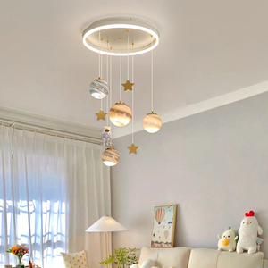 Lustre LED Moderne APCITL <span class=keywords><strong>Princesse</strong></span> Terre Voyageuse Créative, Lampe de Chambre d'Enfant de Taille Moyenne, Blanc Spatial - Product Image 2