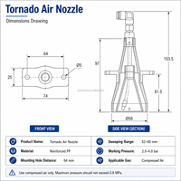 Cuchilla de Aire Tornado de Alta Presión de PP para Compresor de Aire, Eliminación de Polvo, Soplado de Agua, Limpieza Industrial de Piezas Irregulares QXY