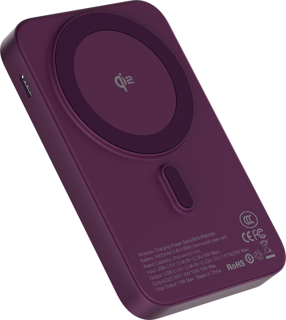 5000mAh Qi2 Magnetic Power Bank 15W Wireless Portable Charger Slim External Battery Pack for Phone