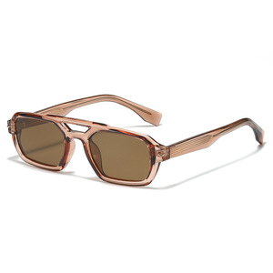 Logo Custom 2026 Retro Women Rivets Double Bridges Polarized Sun Glasses UV400 TR90 Small Frame <b>Square</b> <b>Sunglasses</b> for <b>Men</b> - Product Image 6
