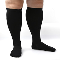 Chaussettes de compression personnalisées grande taille pour mollets larges, en nylon, hauteur genou, respirantes, pour la course, le fitness, les voyages, hommes et femmes, vente en gros