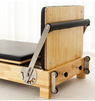 Reformer de Pilates pliable en bois de chêne avec ressorts réglables, machine d'entraînement portable, équipement de fitness pour le yoga