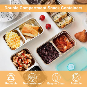 Food Storage Containers Meal Prep <b>Box</b> Stainless Steel Bento <b>Lunch</b> <b>Box</b>, Containers for Kitchen Organizer Vegetable Storage - Product Image 4