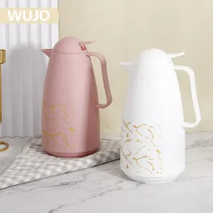 WUJO 1L NEW Design CHEAP Free Sample Coffee Pot Insulated Water Jug Thermal Plastic Arabic Vacuum Flask