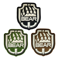 Patch souple décoratif à coudre en PVC souple 3D motif griffe d'ours, badge tactique du jeu Escape from Tarkov pour vêtements, sacs à dos et ceintures