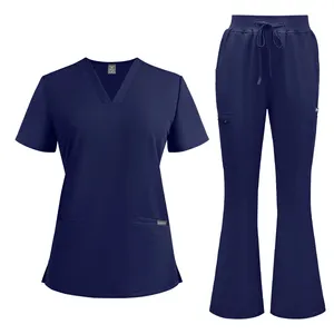 Luxury Best Unisex Bell Bottoms Good Quality Medical Uniforms Personalized <b>Scrub</b> <b>Set</b> - Product Image 2