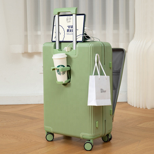 Bagage de <span class=keywords><strong>cabine</strong></span> personnalisé, chariot de voyage <span class=keywords><strong>avec</strong></span> <span class=keywords><strong>chargeur</strong></span> <span class=keywords><strong>USB</strong></span> et porte-gobelet, <span class=keywords><strong>valise</strong></span> portable, bagage de travail pour femme et homme - Product Image 3