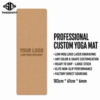 Lasergravierte 5mm Kork-Yogamatte mit individuellem Druck, umweltfreundlich, nachhaltig, Naturkautschukbasis, antibakteriell, für Heimfitness und Yoga