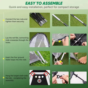 Filet de golf 10x7 pieds avec tapis Tri-Turf tout-en-un, aide à l'entraînement de golf à domicile pour le putting, le chipping et l'entraînement du swing en extérieur, noir - Product Image 5