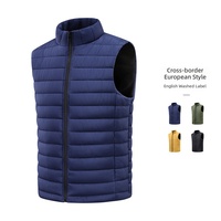 Gilet matelassé pour homme, veste sans manches, col montant, chauffe-corps léger, vêtement d'extérieur d'hiver